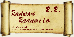 Radman Radumilo vizit kartica